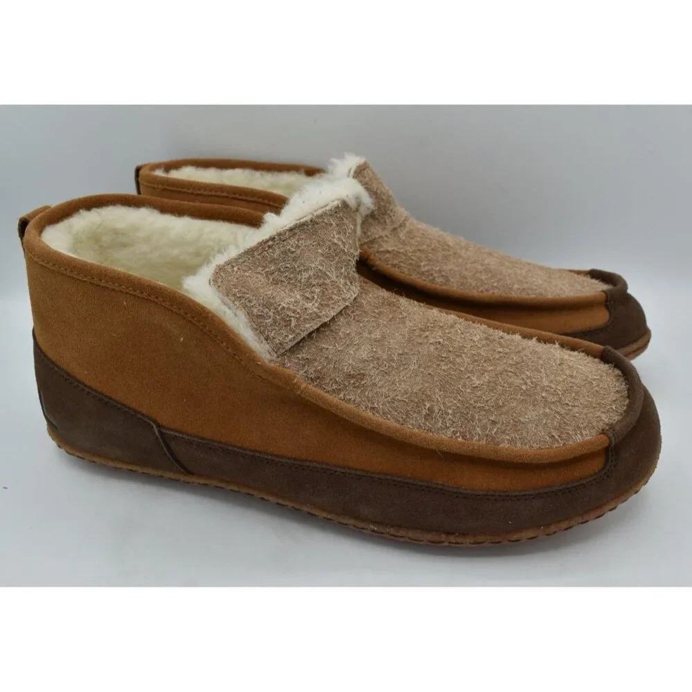 Sorel Mens Size 13 Manawan II Suede Elk‎ Brown Faux Fur Moc Slippers Shoes